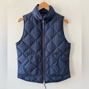 J. Crew Down Women's Quilted Navy Vest Small